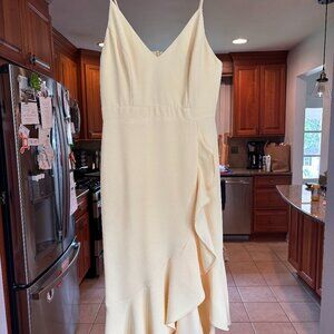 XScape Midi Yellow Ruffled dress